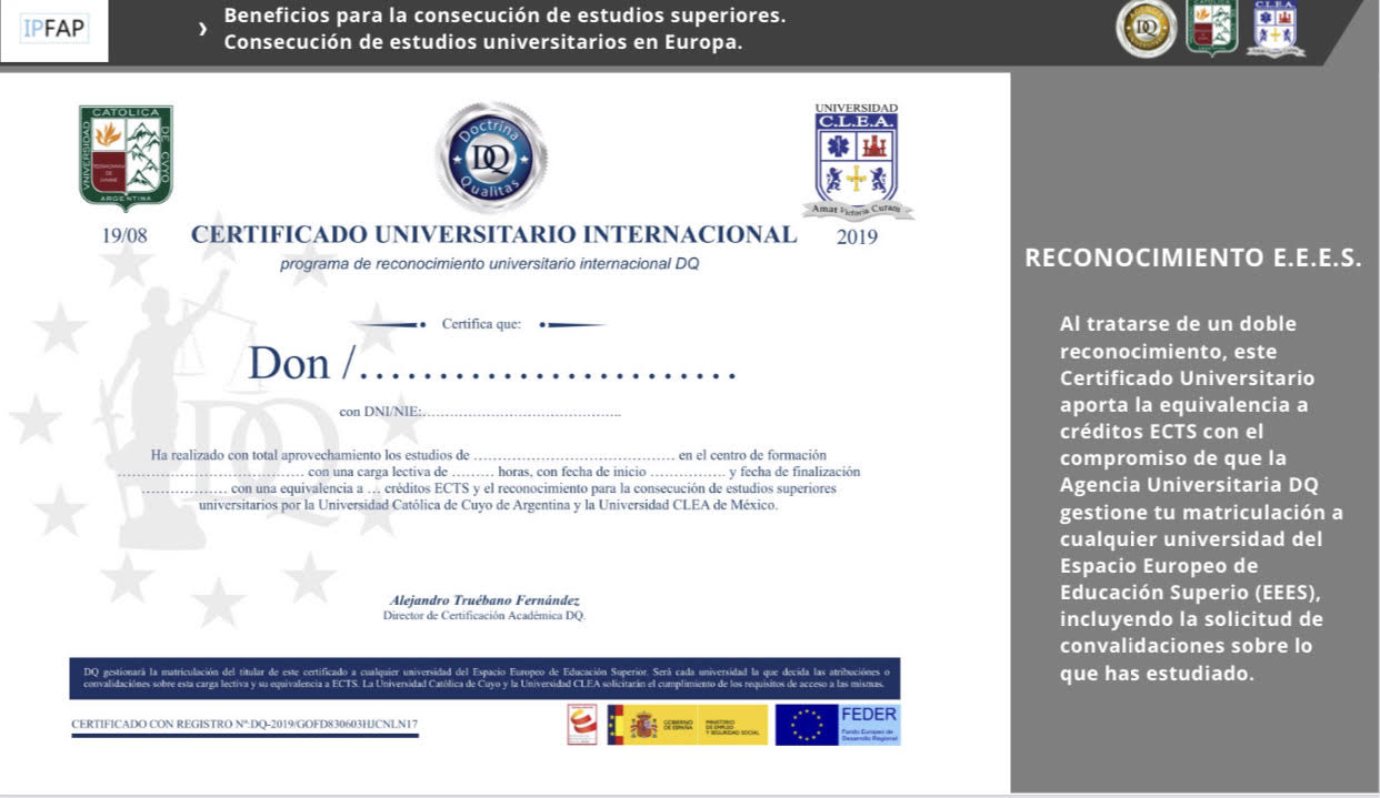 Cursos acreditados por la universidad CLEA